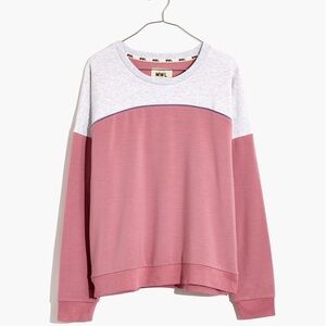 Superbrushed Colorblock Easygoing Sweatshirt - Size M - Pink/Grey